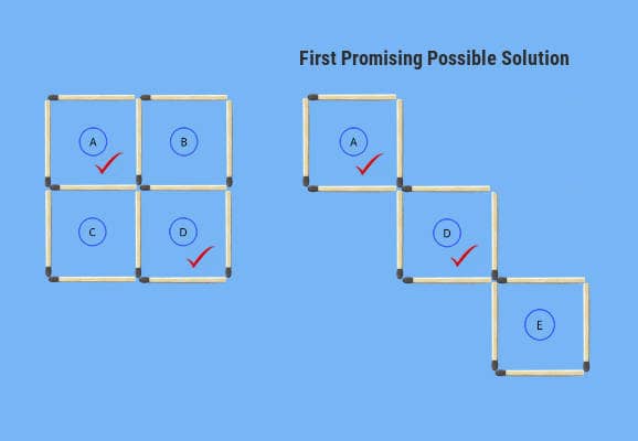 1st comparison problem figure possible solution 3 squares in 3 moves puzzle