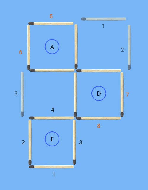 4 squares to 3 squares in 3 stick moves matchstick puzzle solution