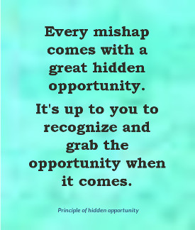 every mishap has a hidden opportunity - principle of hidden opportunity