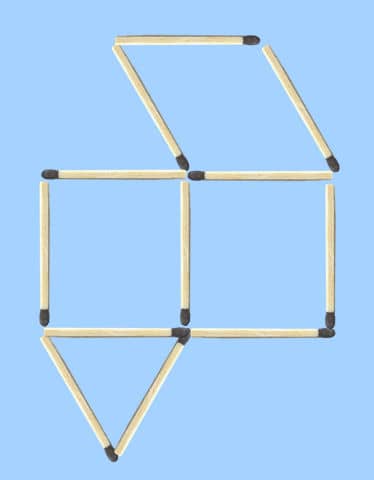 Move 1 stick to make 4 matchstick shapes graphic