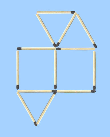 Move 1 stick to make 5 matchstick shapes