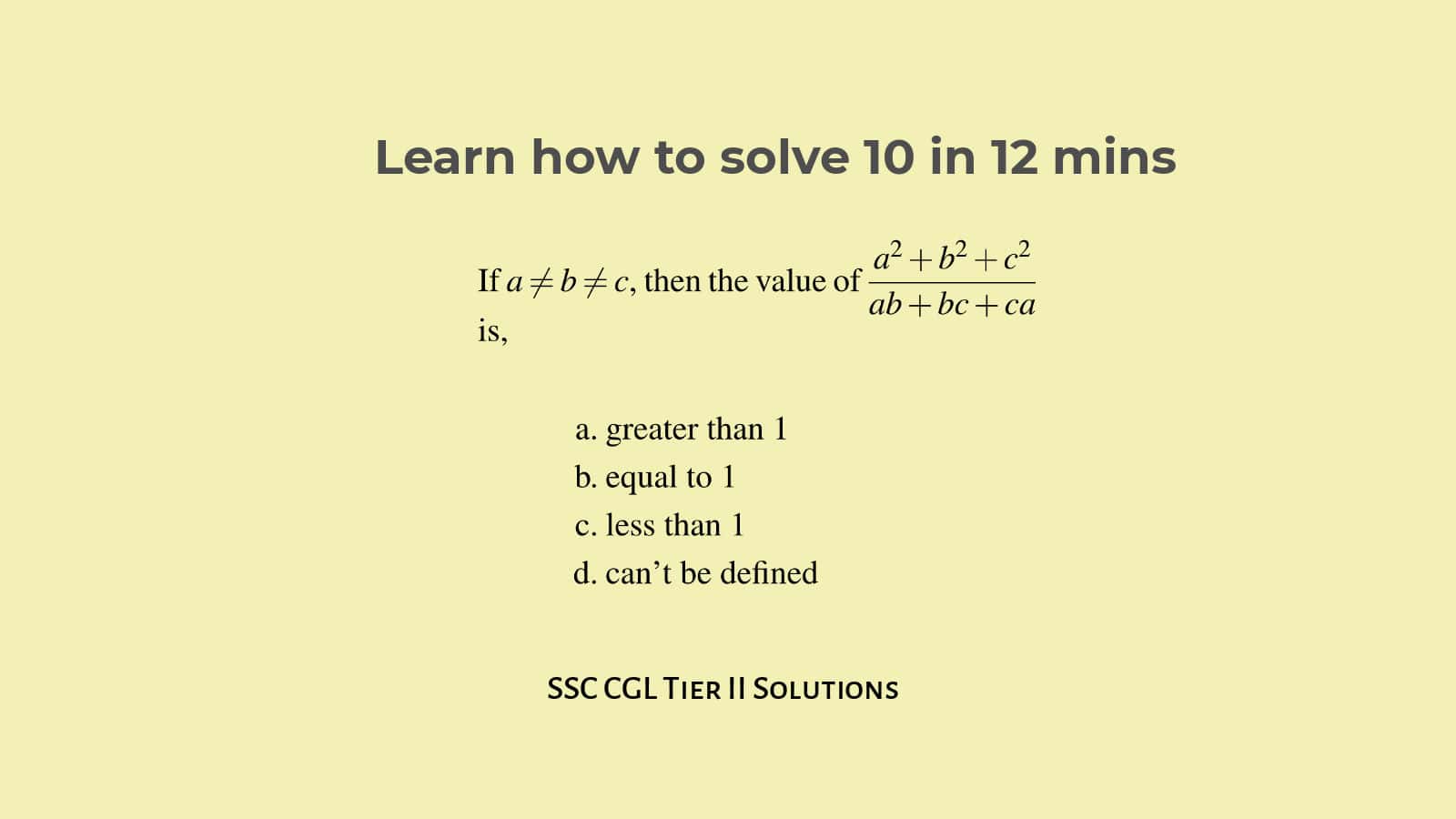 Algebra Solutions for SSC CGL Tier 2 Set 14