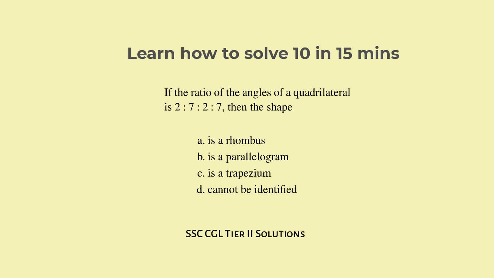 How to Solve Geometry for SSC CGL Tier 2 Set 15