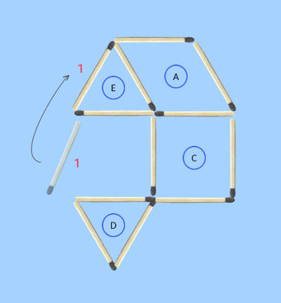 move 1 stick to make 4 matchstick shapes matchstick puzzle solution 1