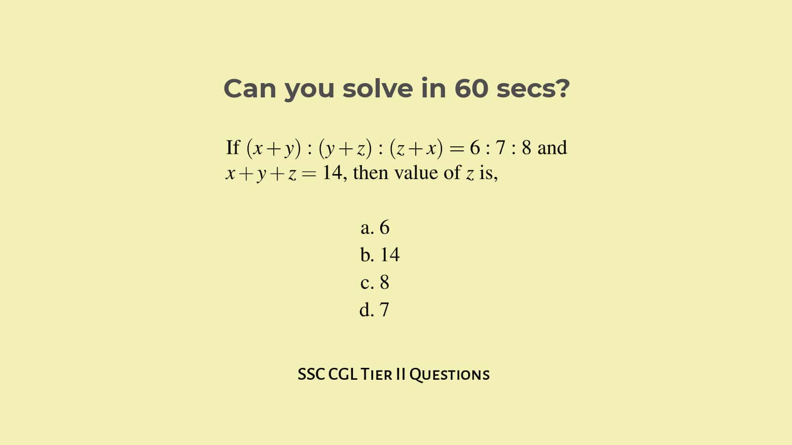 Hand-picked Algebra Questions for SSC CGL Tier 2 Set 1